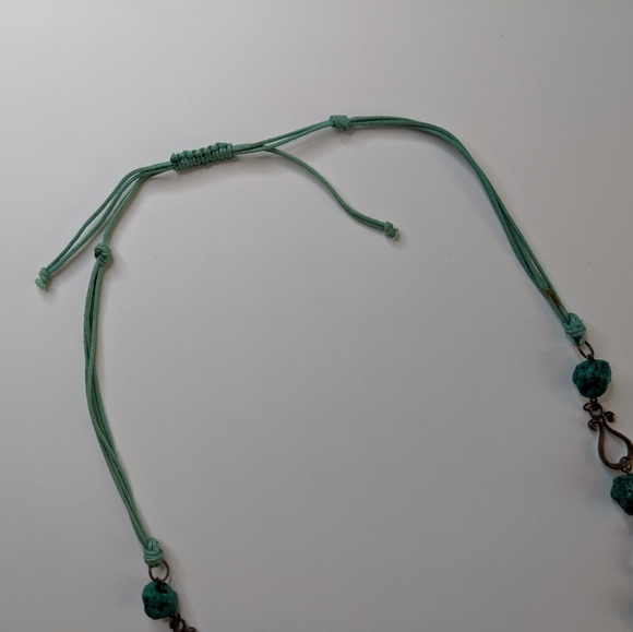 Costume Jade /Bronze Adjustable Statement Necklace - Picture 6 of 10